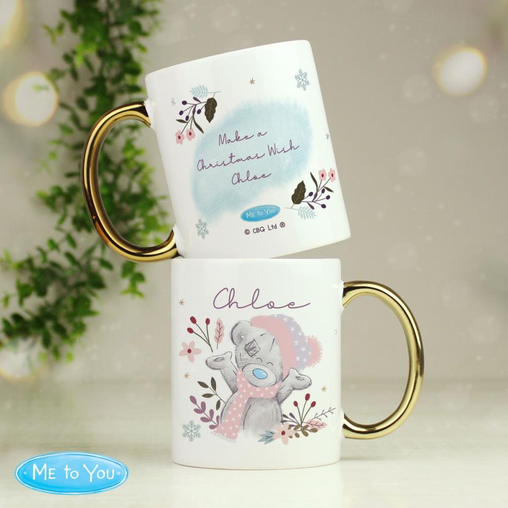 Personalised Me to You Cosy Winter Gold Handled Mug Extra Image 1